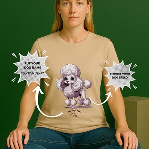 Poodle Chibi Dog T-Shirt with Name – Custom Cartoon Tee Gift for Pet Parents,