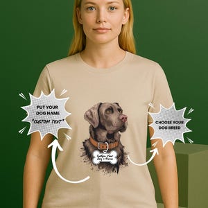 Custom Chesapeake Bay Retriever Portrait Shirt, Dog Name Tag Tee, Personalized Gift for Pet Lover, Custom Dog T-Shirt,