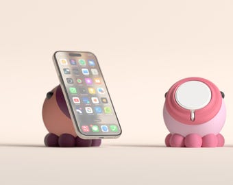 Soporte de carga MagSafe original, elegante soporte para teléfono con forma de pulpo, organizador de estación de trabajo Kawaii, minimalista