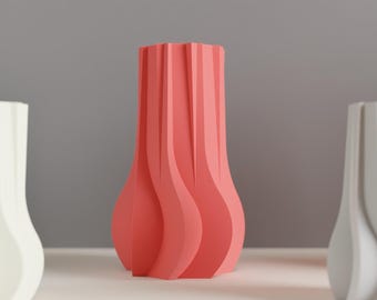 Modern Minimalist Wave Vase, Geometric Flowing Flower Holder, Stylish Tabletop Sculptural Piece, Contemporary Accent