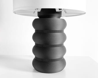 Table Lamp Sculptural, Bedside Ambient Lighting, Organic Modern Nightstand Accent, Japandi Minimalist Style