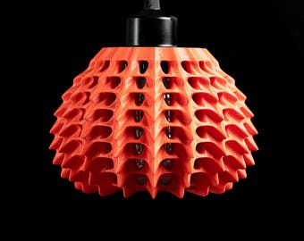 Modern Dining Room Pendant Light, 3D Printed Ceiling Shade, Geometric Sculptural Lamp, Nordic Minimalist