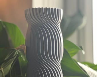 Art Deco Spiral Vase, Nordic Twisted Wave Vase, Geometric Mantel Piece, Desk Sculpture Decor