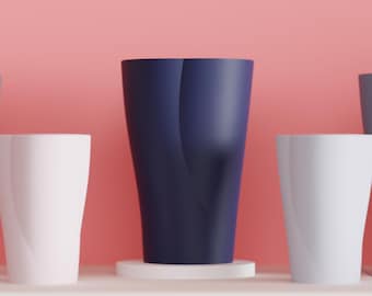 Minimalist Geometric Vase Tall Spiral, Stylish Curved Silhouette, Modern Elegant Contemporary Mantel Tabletop Accent.