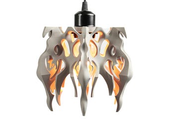 Gothic Pendant Light Sculptural Shade, Original Modern Kitchen Island Lighting, Art Deco, Artistic Accent