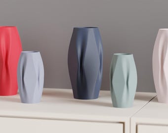 Japandi Style Geometric Vase, Stylish Faceted Architectural Accent, Modern Tabletop Statement, Minimalist Art Deco