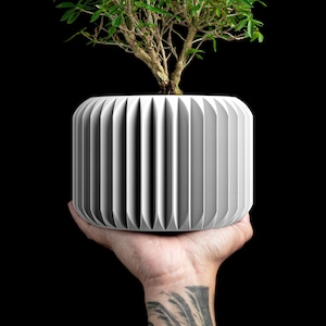 Unique Geometric Planter Pot, Stylish Succulent Holder, Artistic Contemporary Sculptural Vessel, Minimalist Nordic Style