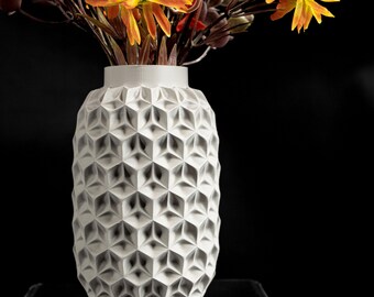 Modern Vase, Minimalist Sculptural Elegant Flower Holder, Desk Accent, Slim Small Flower Arrangement
