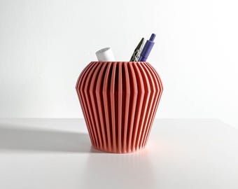 Pen Holder Desk Organizer, Pencil Cup, Minimalist Office Container, Makeup Brush Stand, Stylish Accent