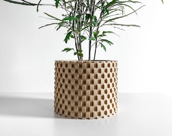 Maceta decorativa, soporte para suculentas de interior, contenedor para hierbas, organizador de escritorio con flores pequeñas, detalle escultural