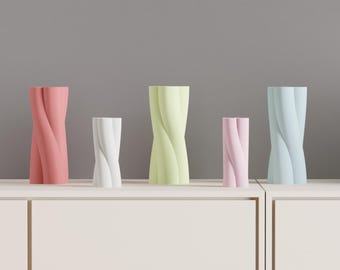 Elegant Minimalist Spiral Vase, Art Deco Twisted Tabletop Showpiece, Modern Japandi Style Floral Arrangement