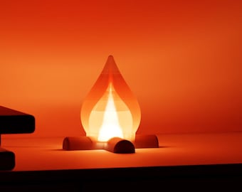Unusual Original Campfire Night Light, Stylish Atmospheric Bedside Lamp, Modern Warm Ambient Illumination Accents