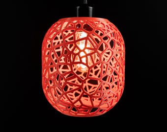 Fractal Pendant Lamp, Geometric Ceiling Shade, Nordic Style, Minimalist Sculptural 3D Printed Accent Light