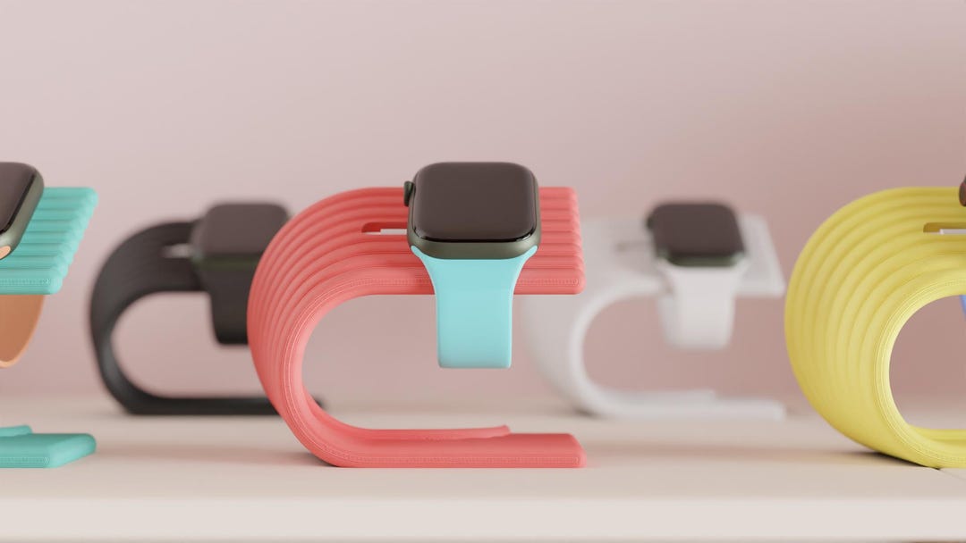Artistic 3D Printed Apple Watch Stand, Stylish Nightstand Charging Dock ...