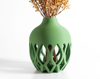 Modern Minimalist Vase, Sculptural Flower Centerpiece, Table Shelf Mantel Accent, Contemporary Home Decoration