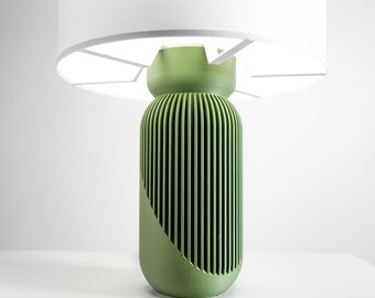 Geometric Table Lamp, Artistic Bedside Nightstand, Ambient Space piece, Minimalist, Art Deco, Japandi Style
