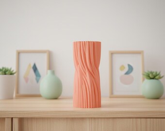 Elegant Nordic Style Twistflow Sculptural Vessel, Stylish Spiral Tabletop Vase, Contemporary Artistic Bud Holder