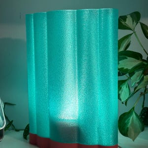 Textured Ripple Wave Lamp, Two-Tone Diffuser Shade, Bedroom Atmospheric Lighting