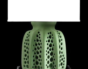 Modern Table Lamp, Cozy Sculptural Bedside Lighting, Minimalist Desk Accent, White Mushroom Shade