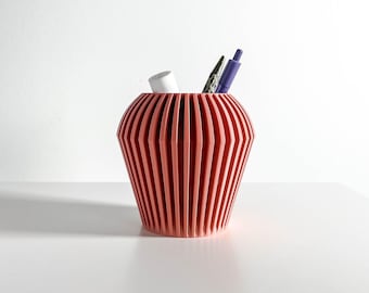 Pen Holder Desk Organizer, Pencil Cup, Minimalist Office Container, Makeup Brush Stand, Stylish Accent