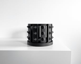 Decorative Orchid Pot, Root View Sculptural Planter, Minimalist Tray, Indoor Breathable Black Greenery Box