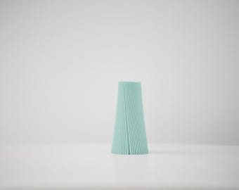 Nordic Style Pleated Cone Vase, Original Sculptural Tapered Vessel, Stylish Contemporary Tabletop Accent, Geometric