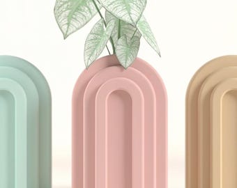 Original Artistic Propagation Vase Holder Arch, Stylish Contemporary Desktop Botanical Display, Geometric Tube Stand