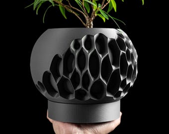 Planter Pot, Minimalist Modern Houseplant Succulent Desk Organizer, Indoor Decorative Botanical Vessel