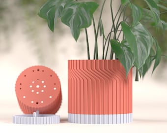 Stylish Nordic Style Planter Pot, Drip Tray, Contemporary Sculptural Container, Minimalist Geometric Herb Holder