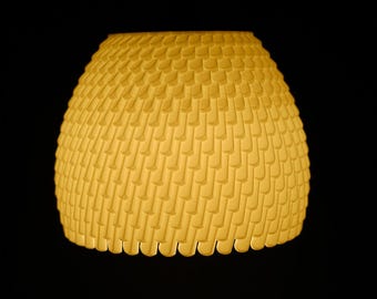 Ripple Textured Pendant Lampshade, Staggered Hanging Ceiling Cover, Cozy Bedroom
