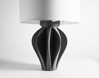 Sculptural Contemporary Table Lamp, Minimalist Bedside Desk Light, Nightstand Ambient Lighting, Energy Efficient
