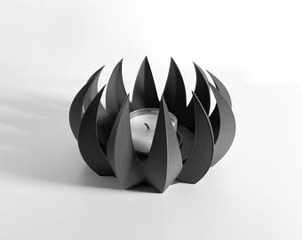 Candle Holder, Decorative Sculptural Centerpiece, Minimalist Taper Votive Display, Modern Dining Lighting, Art Deco