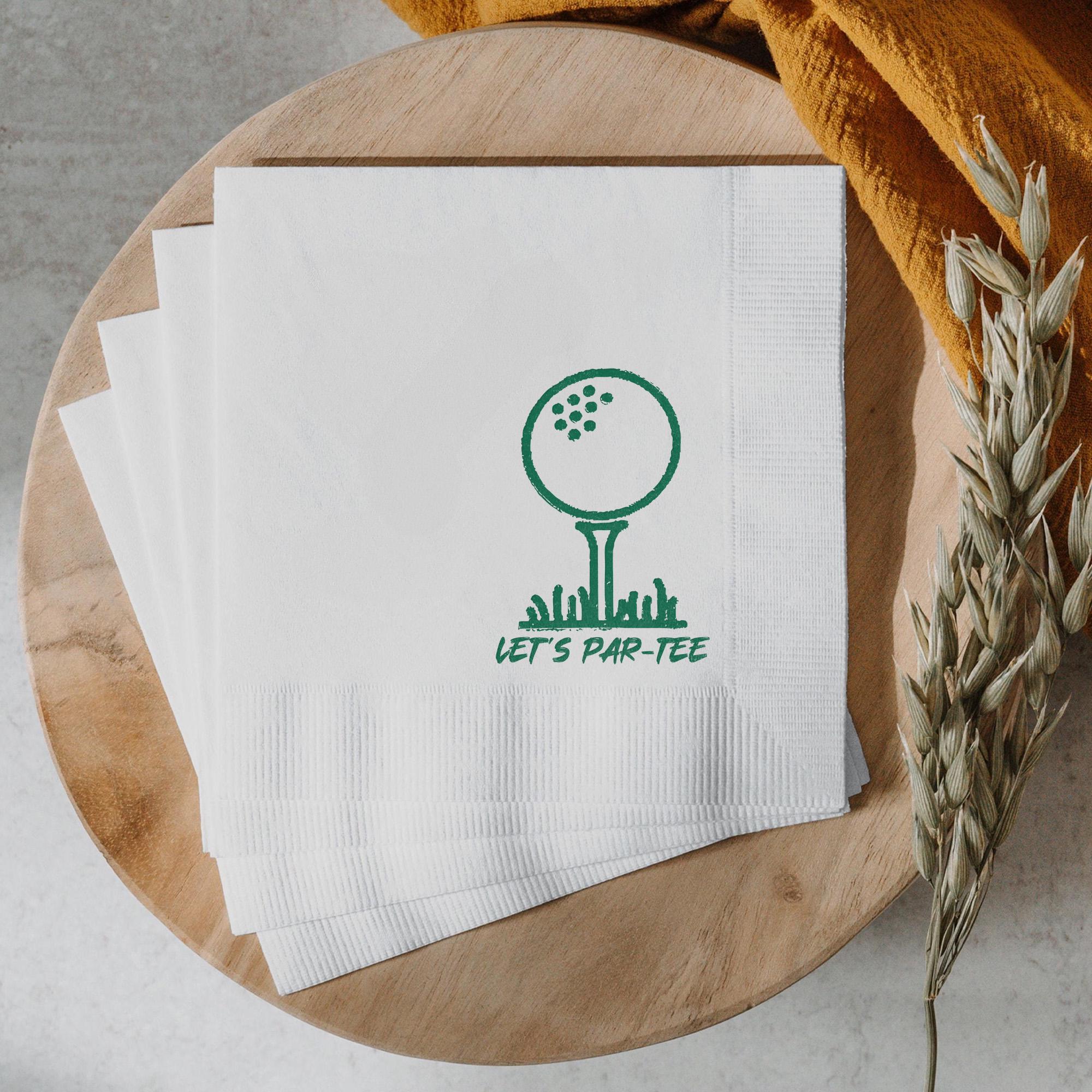 Personalized Golf Party Napkins: Happy Birthday, Custom Colors