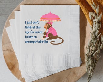 White Lotus Cocktail Napkins, Funny Party Napkins, Luxury Quote Napkins, Hostess or Bachelorette Gift, Inspired Decoration, Beverage napkins