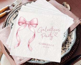 Personalized Galentine's Cocktail Napkins, Girl Night Party, Table Decorations