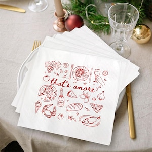 Personalized That&#39;s Amore Bachelorette Napkins, Italian Summer Cocktail Napkins, Italian Theme Party Decor Paper, Custom Print Napkins
