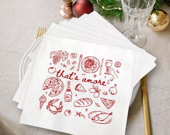 Guardanapos personalizados "That's Amore": Decoração para despedida de solteira italiana