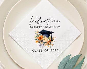 Custom Graduation Napkins, Class of 2025, Grad Party Decor