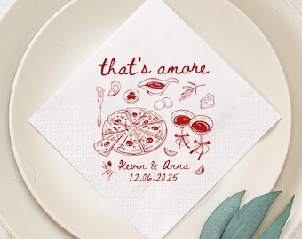 Guardanapos personalizados para despedida de solteira: Tema italiano "That's Amore"