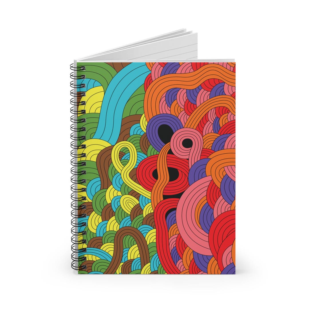 Abstract Bold Colors Spiral Notebook, Original Art Ruled Journal, Gift ...