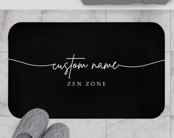 Tapis de bain personnalisé zone zen, décoration de salle de bain relaxante, tapis personnalisé, yoga, cadeau pleine conscience, accessoire de maison de style spa, cadeau de pendaison de crémaillère