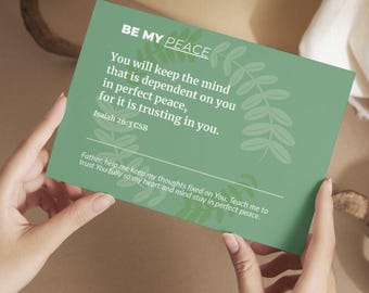Be My Peace Prayer Cards | Christian Printable Scripture Cards + Short Prayers | Bible Verse Encouragement