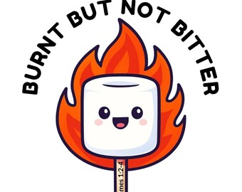 Burnt But Not Bitter – Christian Digital Download | James 1:2-4 Scripture Art