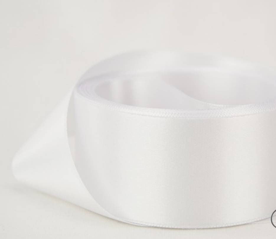 50 yards white double faced satin ribbon 1.5 inches Wedding | Etsy