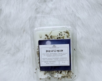 Harvest Moon Intention Soy Wax Melts Fall Wax Melts Intention Wax Melt Halloween Wax Melt Crystal Reiki Infused  Abundance Blessings