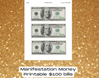 Printable Manifestation Money for Money Bowls Manifesting Instant Download Altar Tool Money for Ritual Witchcraft USD Manifest Money Fast