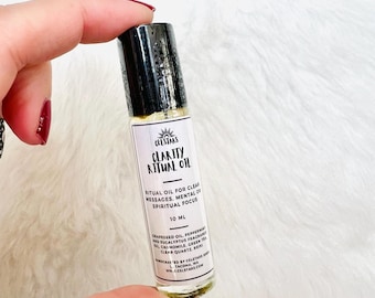 Clarity Ritual Oil: For clear messages and mental focus spiritual focus Spell Annointing Oil perfume oil Peppermint Eucalyptus Scent