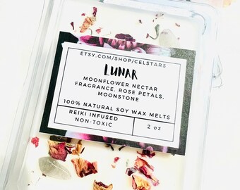 Lunar Intention Soy Wax Melts Intention Wax Melts Intention Candle Tart Clamshell Wax Melt Crystal Wax Melt Reiki Infused Wax Melt Moon Wax