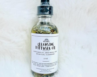 Cleansing Diffuser Oil 2oz Diffuser Oil for Car Diffusers White Tea Intention Diffuser Oil Reed Diffuser Aromatherapy Non-Toxic Fragrance