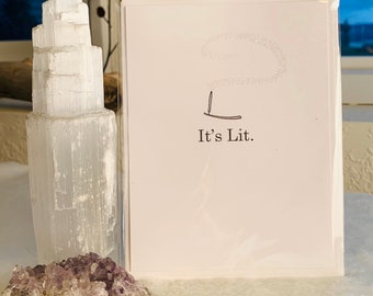 It's Lit Greeting Card Paper Spiritual Awakening Witch Wiccan Pagan Enlightenment Chakras Handmade Incense Yoga Meditation